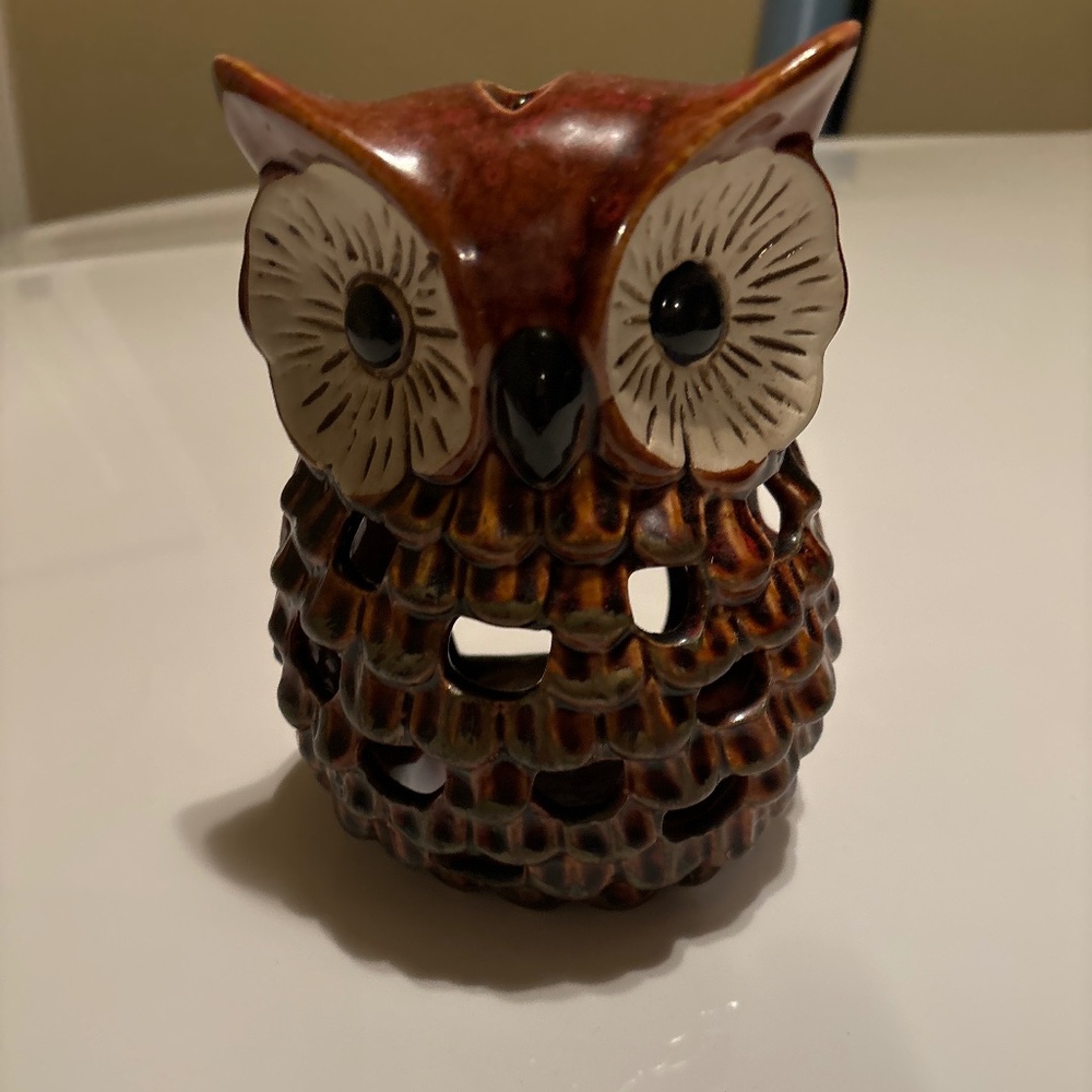 Owl candle holder